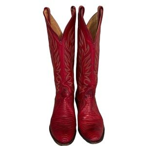 Justin Lizard Women Red cowboy boots 5.5 c women's